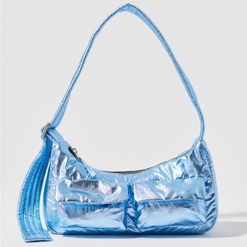 BAGGU Metallic Light Blue Cargo Shoulder Bag NEW NWT LAST ONE